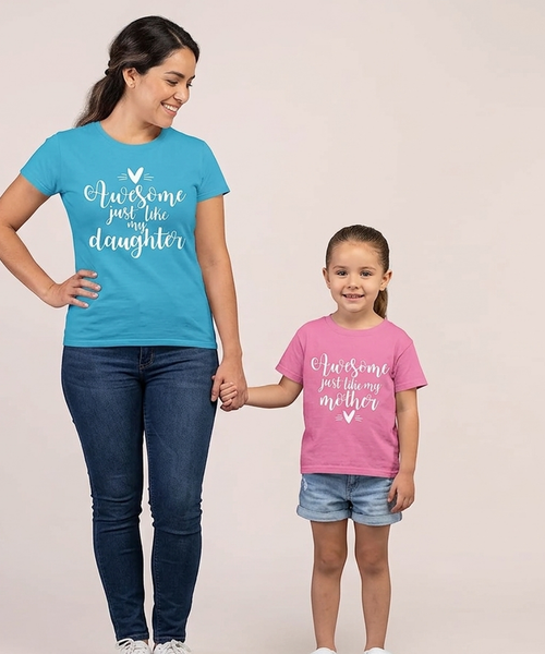 Génial comme ma fille et génial comme ma mère T-shirt ensemble 