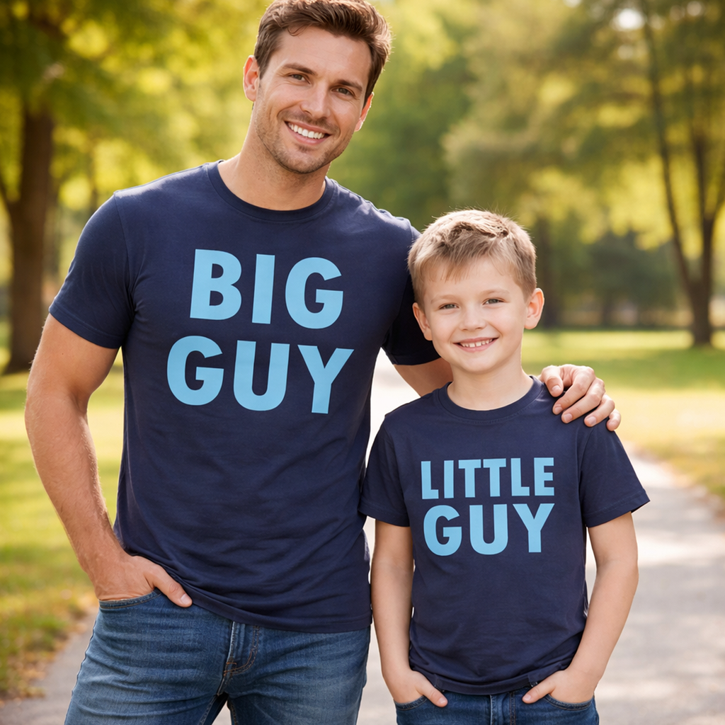 Ensemble de t-shirts pour enfants et unisexe Big Guy &amp; Little Guy bleu marine 