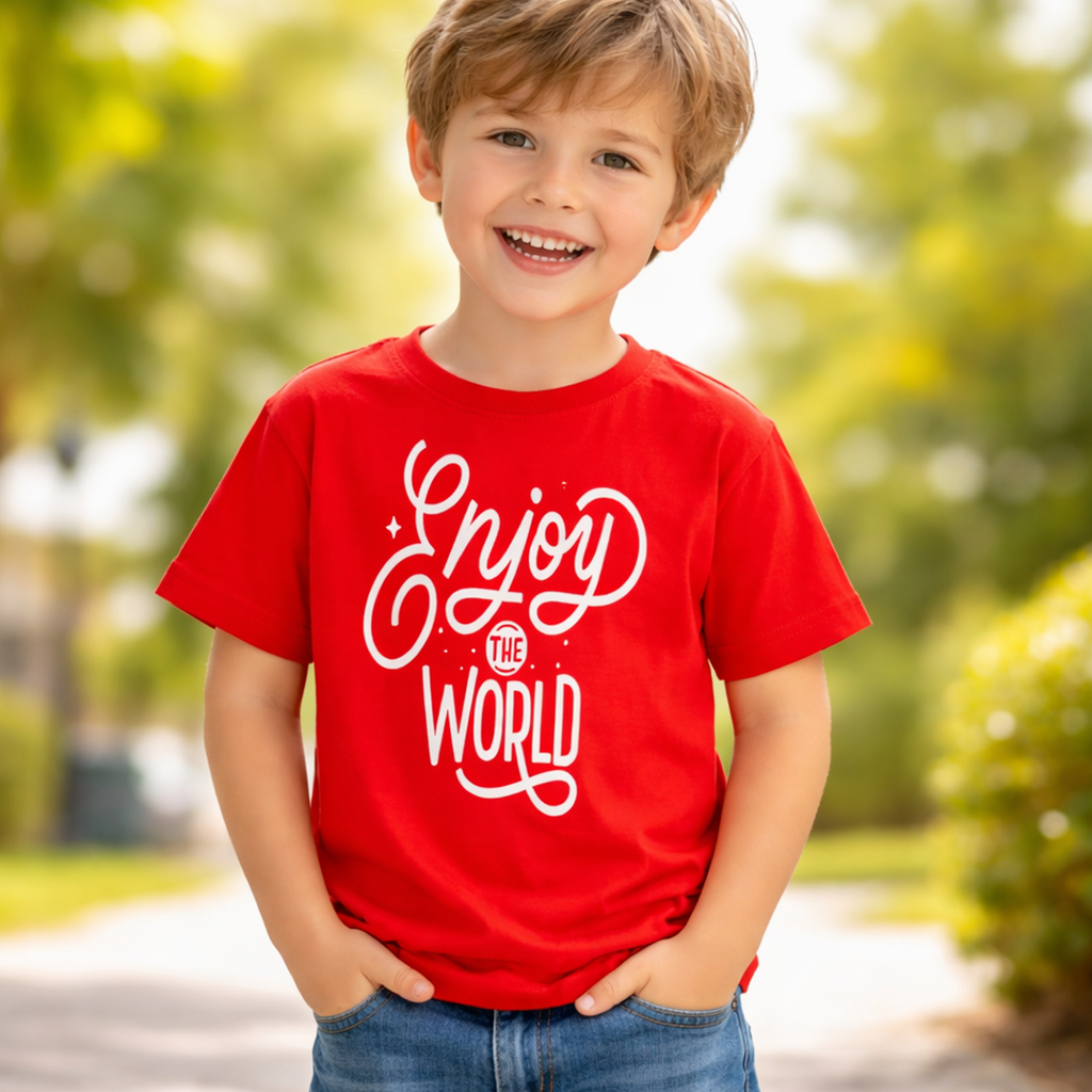 Enjoy the world Children's red T-shirt