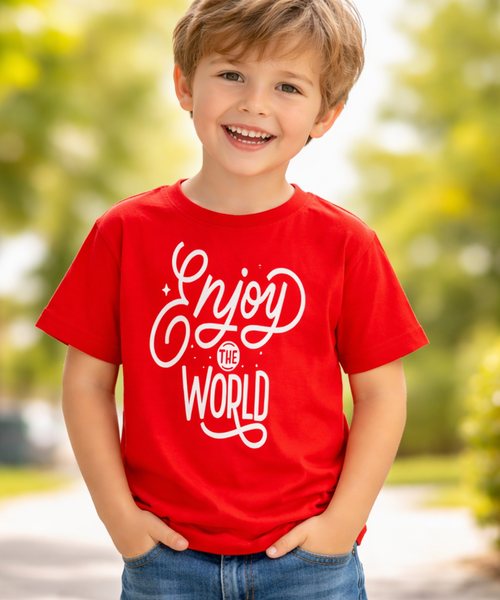 Enjoy the world Children's red T-shirt