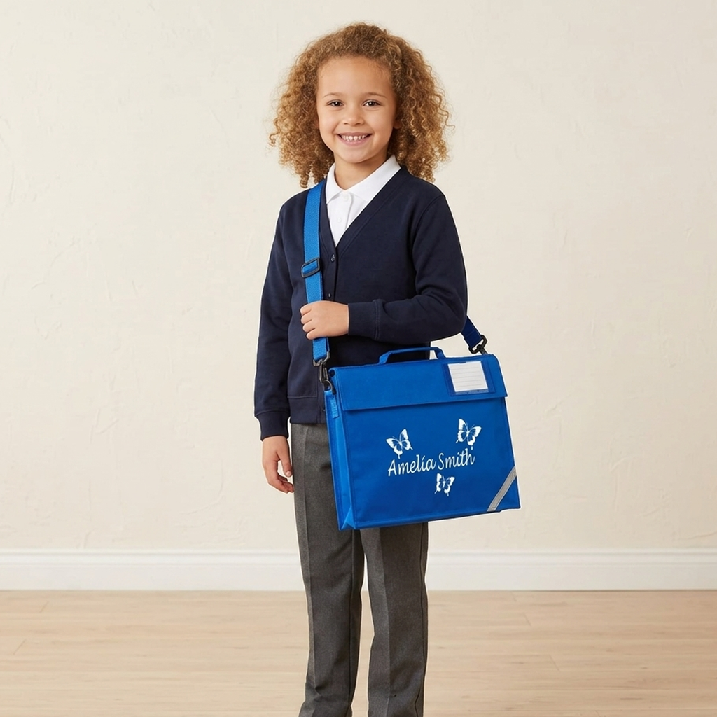 Cartable papillon personnalisé avec bandoulière 