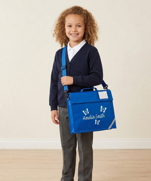 Cartable papillon personnalisé avec bandoulière 