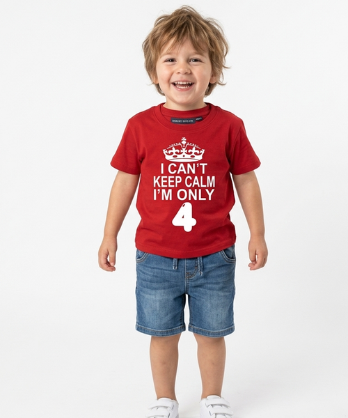 Je ne peux pas rester calme, je n'ai que 4 ans. T-shirt enfant 