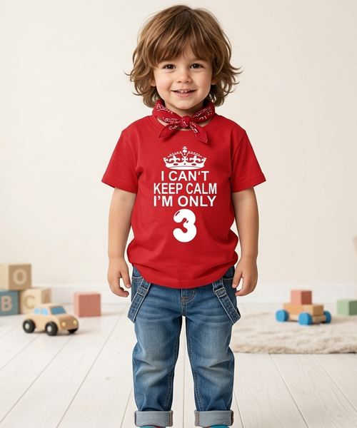 Je ne peux pas rester calme, je n'ai que 3 ans. T-shirt enfant 