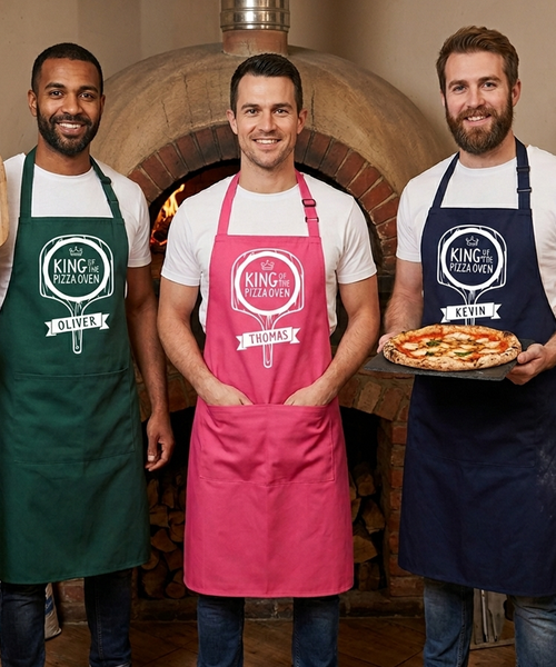 King of The Pizza Oven (Personalised) - Cooking Apron, BBQ Apron, Pizza apron, Birthday Gift!