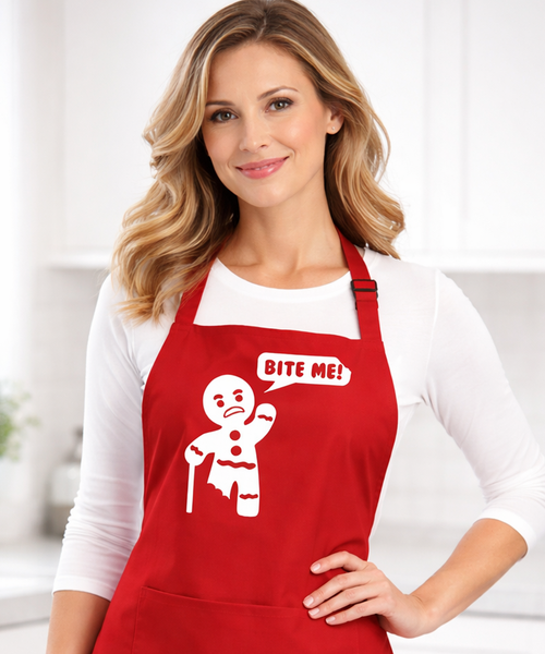 Tablier Bite Me Gingerbread Man 