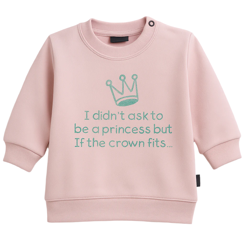 Je n'ai pas demandé à être une princesse mais si la couronne me va... Sweat rose pâle