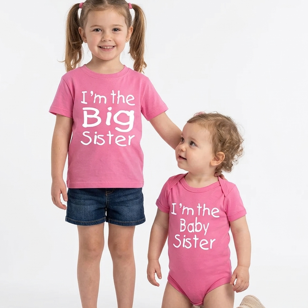 I'm the Big Sister T-shirt and I'm the Baby Sister Bodysuit Set