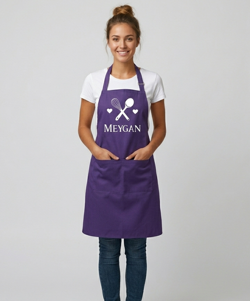 Personalised Crossed Spoon & Whisk Apron