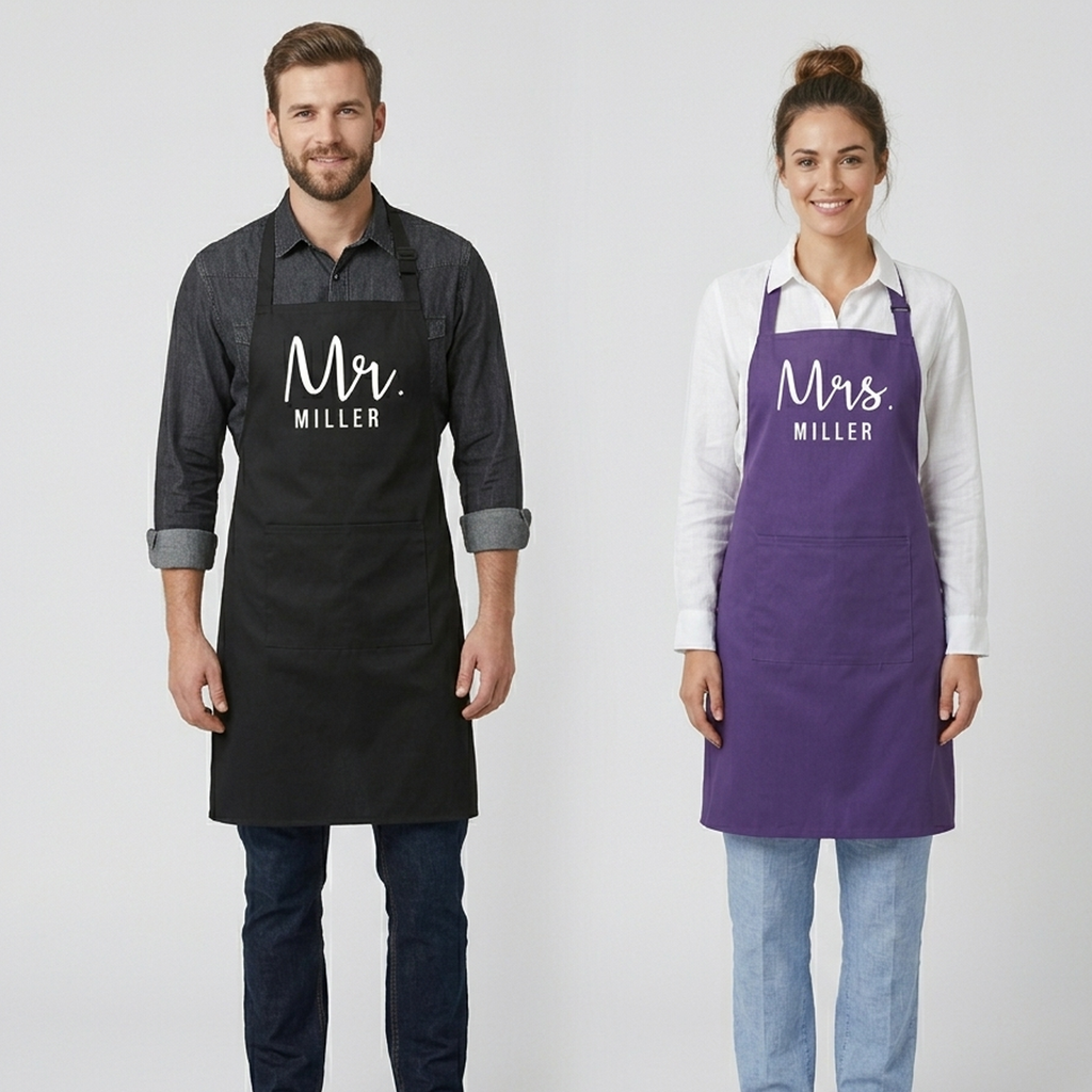 Personalised Mr. & Mrs. Apron Set