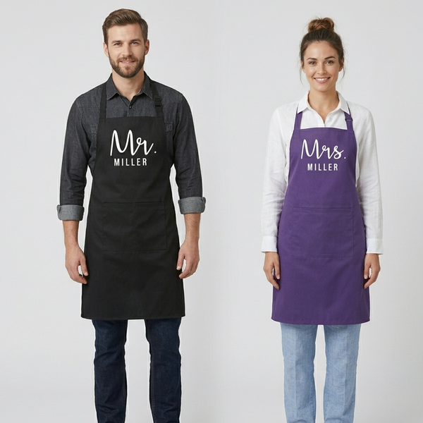 Personalised Mr. & Mrs. Apron Set