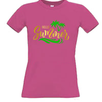 Customisable Hello Summer Unisex T-Shirt | Cotton Graphic Tee | Summer Vibes