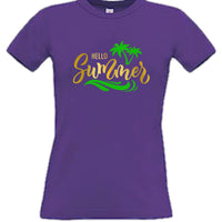 Customisable Hello Summer Unisex T-Shirt | Cotton Graphic Tee | Summer Vibes