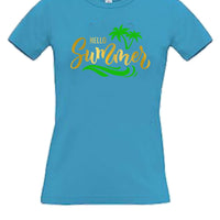 Customisable Hello Summer Unisex T-Shirt | Cotton Graphic Tee | Summer Vibes