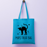 Personalised Cat Treat Bag with Name Mini Tote Bag