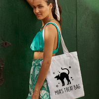 Personalised Cat Treat Bag with Name Mini Tote Bag