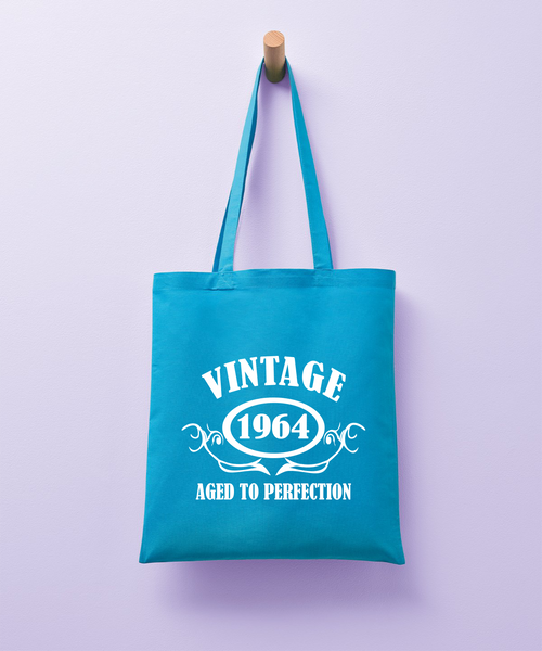 Personalised Year 'Vintage (Insert Year)' Birthday Tote Shopping Re-usable Bag Birthday Gift