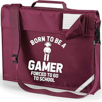 Born to Be a Gamer Forced to Go to School | Customisable Book Bag for Children | Detachable Shoulder Strap | Reflective Safety Strips | 5L Capacity | Lightweight & Durable