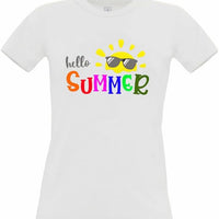 Customisable Hello Summer Unisex T-Shirt | Cotton Graphic Tee | Summer Vibes