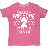This is what an awesome 2 year old looks like Birthday T-shirt