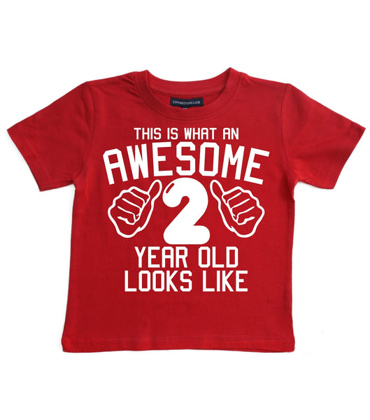 This is what an awesome 2 year old looks like Birthday T-shirt