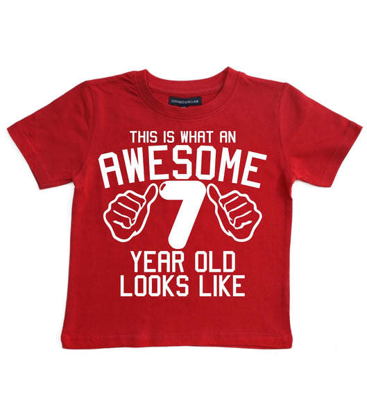 This What an Awesome 7 Year Old Looks Like Children's T-shirt