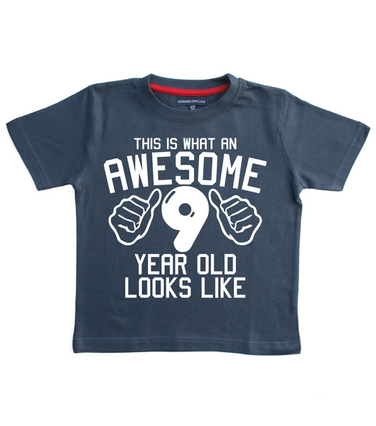 This What an Awesome 9 Year Old Looks Like Children's T Shirt
