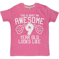 T-shirt pour enfant This What an Awesome 9 Year Old Looks Like 