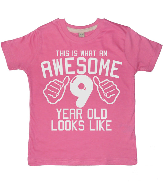 T-shirt pour enfant This What an Awesome 9 Year Old Looks Like 
