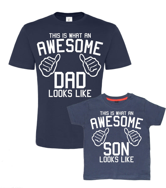 This is what an Awesome Dad and Awesome Son Looks Like Father's Day Set