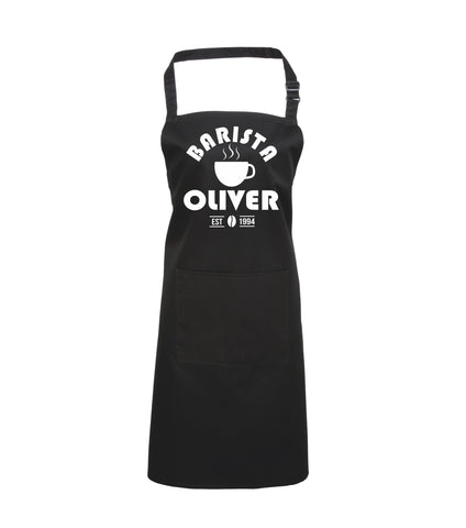 Personalised Barista Apron with Name and Year