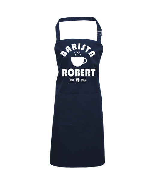 Personalised Barista Apron with Name and Year