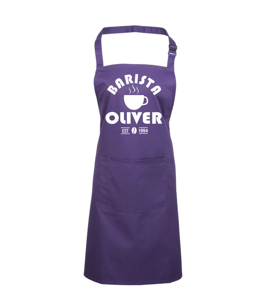 Personalised Barista Apron with Name and Year
