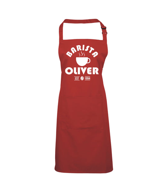 Personalised Barista Apron with Name and Year