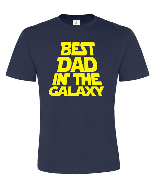 Meilleur papa de la galaxie bleu marine T-shirt unisexe 
