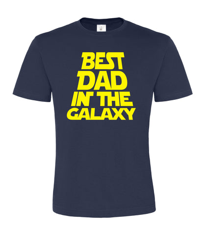 Meilleur papa de la galaxie bleu marine T-shirt unisexe 