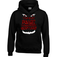 This is my scary Halloween Costume Black Hoodie with White and Red Print