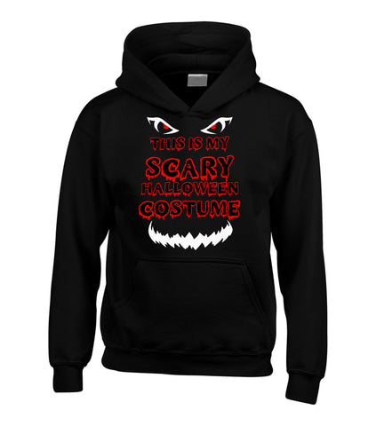 This is my scary Halloween Costume Black Hoodie with White and Red Print