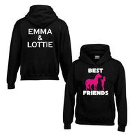 Personalised Best Friends Horsey Hoodie with 2 Names on Back