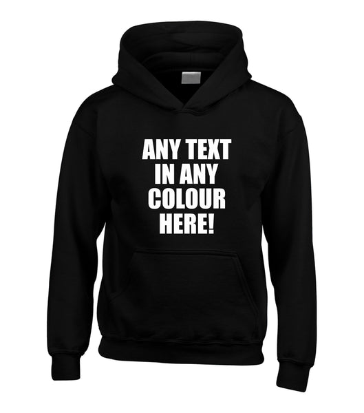 Sweat à capuche personnalisé avec n'importe quel texte dans n'importe quelle couleur 