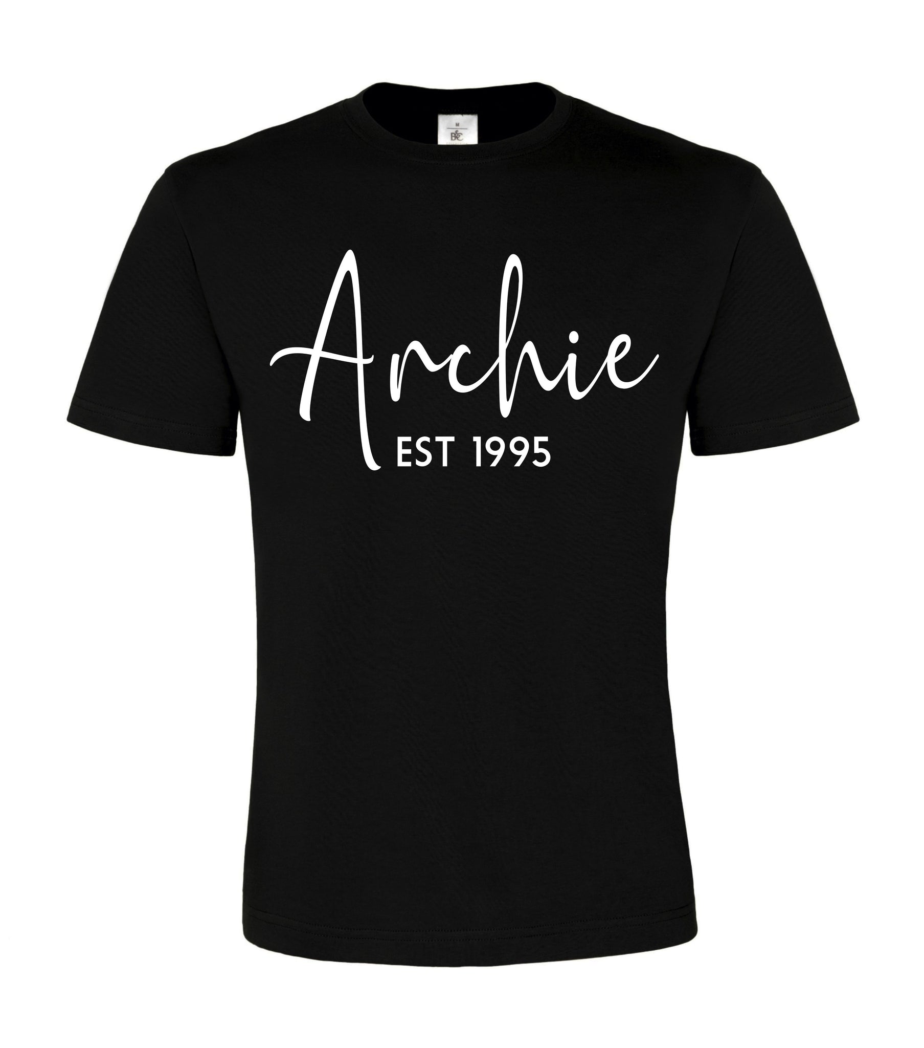 T-shirt unisexe Signature personnalisé avec nom et année 