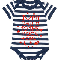 Body bébé J'aime mon papa sur la lune et le dos 