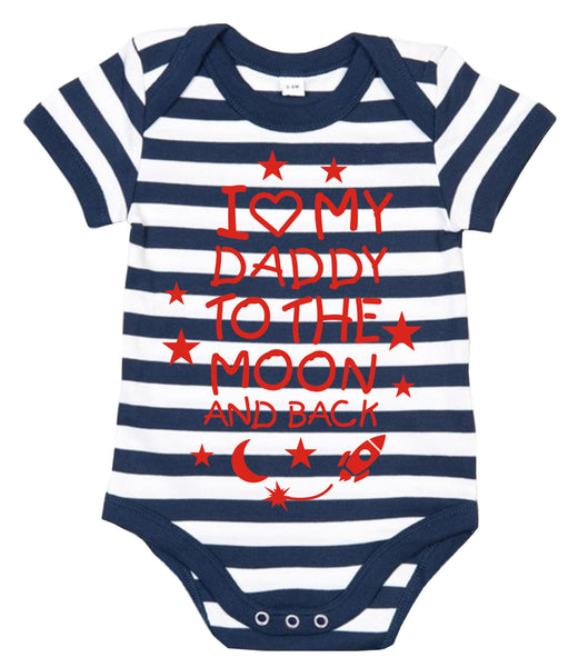 Body bébé J'aime mon papa sur la lune et le dos 