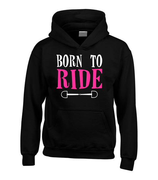 Born to Ride D3 Hoodie with White and Pink Print