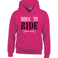 Born to Ride D3 Hoodie with White and Pink Print