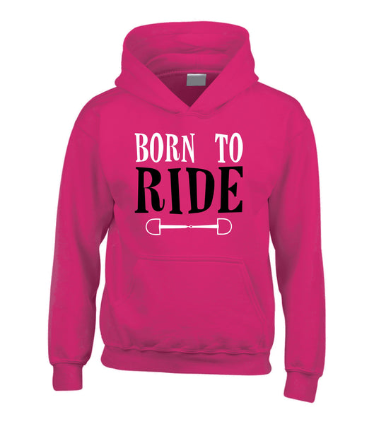 Born to Ride D3 Hoodie with White and Pink Print