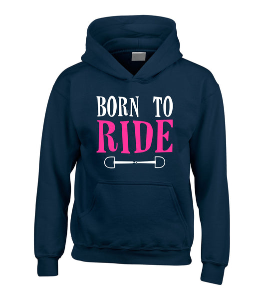 Born to Ride D3 Hoodie with White and Pink Print