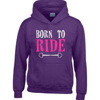 Born to Ride D3 Hoodie with White and Pink Print