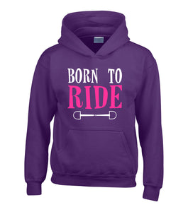 Born to Ride D3 Hoodie with White and Pink Print