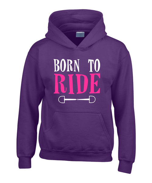 Born to Ride D3 Hoodie with White and Pink Print